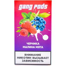 Картридж GANG PODS Blueberry Raspberry Mint Черника Малина Мята 4 шт 1 мл 20 мг (совмещается с JUUL)