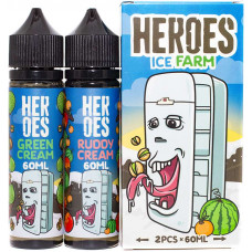 Жидкость Heroes 2x60 мл Ice Farm: Ruddy Cream Green Cream 3 мг/мл